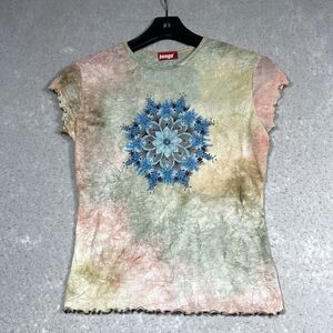 Y2k Bongo Shirt Size M Green Sheer Dark Grunge Fairy Witchy Artsy Whimsigoth